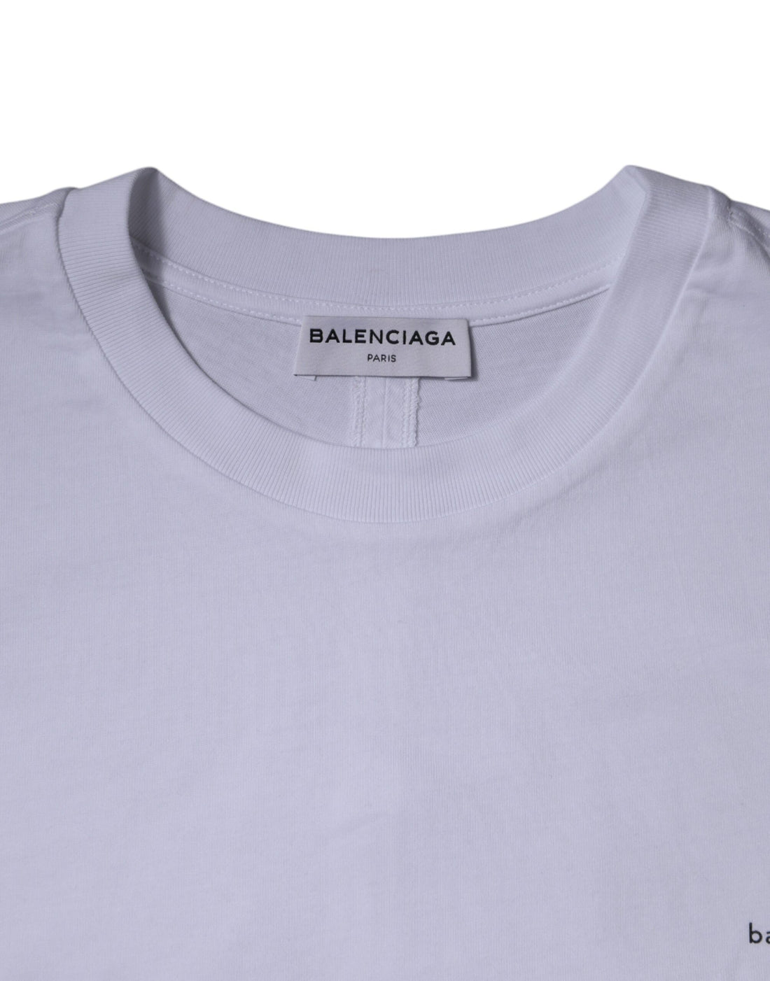 Balenciaga White Logo Cotton Crew Neck Short Sleeves T-shirt