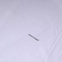 Balenciaga White Logo Cotton Crew Neck Short Sleeves T-shirt