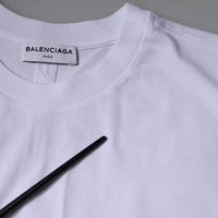 Balenciaga White Logo Cotton Jersey Crew Neck Short Sleeves T-shirt