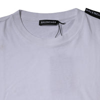 Balenciaga White Logo Cotton Jersey Crew Neck Short Sleeves T-shirt