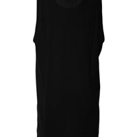 Dolce & Gabbana Black Cotton Sleeveless Round Neck Tank T-shirt