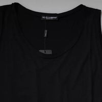 Dolce & Gabbana Black Cotton Sleeveless Round Neck Tank T-shirt