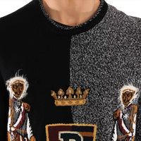 Dolce & Gabbana Multicolor KING Knight Monkey Knitted Cashmere Wool Sweater