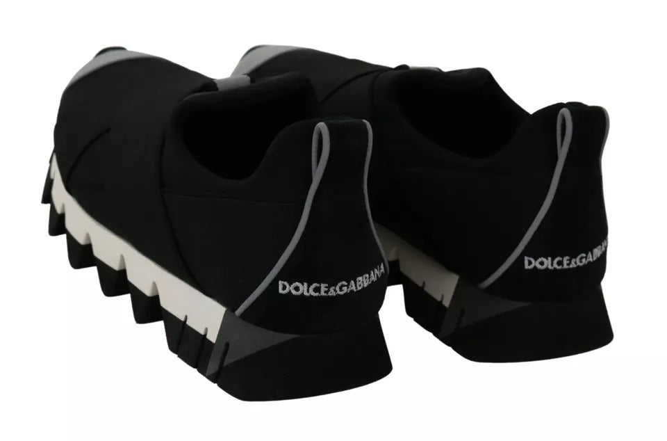 Dolce & Gabbana Black Shark Neoprene Stretch Sneakers Shoes