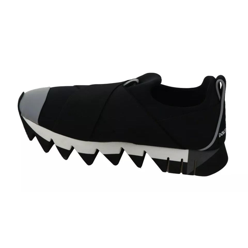 Dolce &amp; Gabbana Black Shark Neoprene Stretch Sneakers Shoes