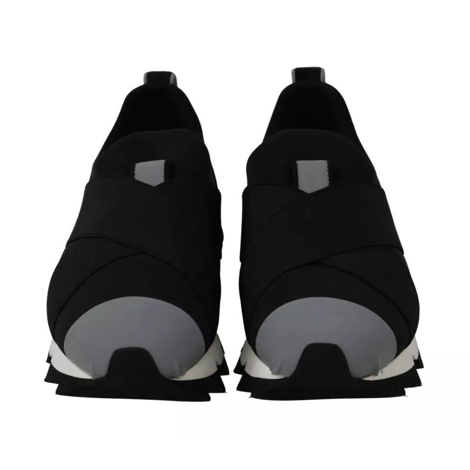 Dolce &amp; Gabbana Black Shark Neoprene Stretch Sneakers Shoes