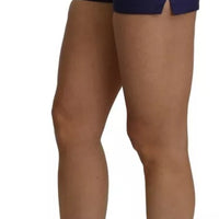 Dolce & Gabbana Blue High Waist Mini Hot Pants Cotton Shorts