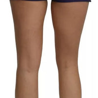 Dolce & Gabbana Blue High Waist Mini Hot Pants Cotton Shorts