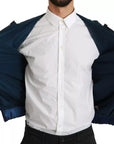 Dolce & Gabbana Blue Zipper Hooded DG Sport Sweater