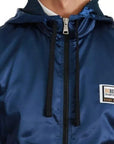 Dolce & Gabbana Blue Zipper Hooded DG Sport Sweater