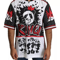 Dolce & Gabbana White King Panda Polyester T-shirt Top