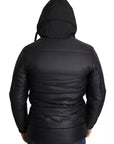 Dolce & Gabbana Black Hooded Polyester Men Coat Puffer Jacket