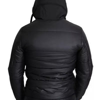 Dolce & Gabbana Black Hooded Polyester Men Coat Puffer Jacket