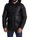 Dolce & Gabbana Black Hooded Polyester Men Coat Puffer Jacket