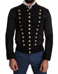 Dolce & Gabbana Black Button Embellished Military Jacket