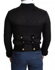 Dolce & Gabbana Black Button Embellished Military Jacket