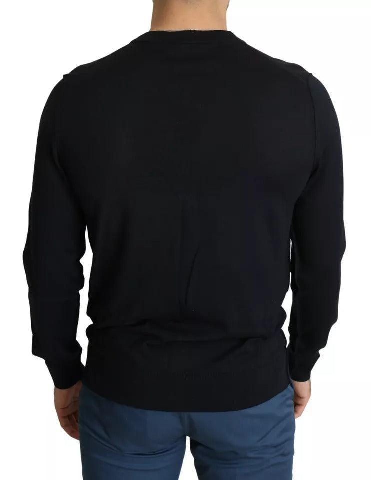 Dolce &amp; Gabbana Black Wool Button Down Men Cardigan Sweater