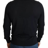 Dolce & Gabbana Black Wool Button Down Men Cardigan Sweater