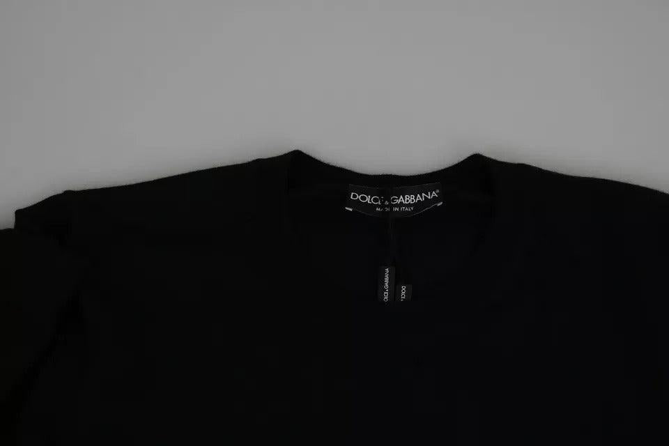 Dolce &amp; Gabbana Black Cashmere Crew Neck Sweatshirt Sweater