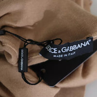 Dolce & Gabbana Beige Cashmere Silk Turtleneck Pullover Sweater