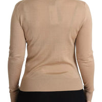 Dolce & Gabbana Beige Cashmere Silk Turtleneck Pullover Sweater