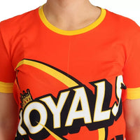 Dolce & Gabbana Orange Royals Print Round Neck T-shirt