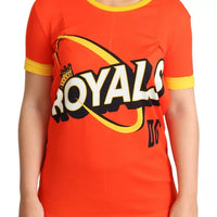 Dolce & Gabbana Orange Royals Print Round Neck T-shirt