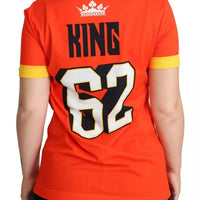 Dolce & Gabbana Orange Royals Print Round Neck T-shirt