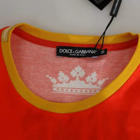 Dolce & Gabbana Orange Royals Print Round Neck T-shirt