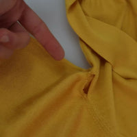 Dolce & Gabbana Yellow Silk Knit Pullover Ascot Collar Top