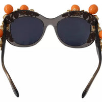 Dolce & Gabbana DG4283B Acetate Crystals Orange Applique Sunglasses