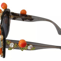 Dolce & Gabbana DG4283B Acetate Crystals Orange Applique Sunglasses