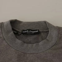 Dolce & Gabbana Gray Crown King Cotton Pullover Sweater