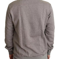 Dolce & Gabbana Gray Crown King Cotton Pullover Sweater