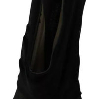 Dolce & Gabbana Black Tulle Ankle Boots Stiletto Heels Shoes