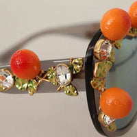 Dolce & Gabbana DG4283B Acetate Crystals Orange Applique Sunglasses