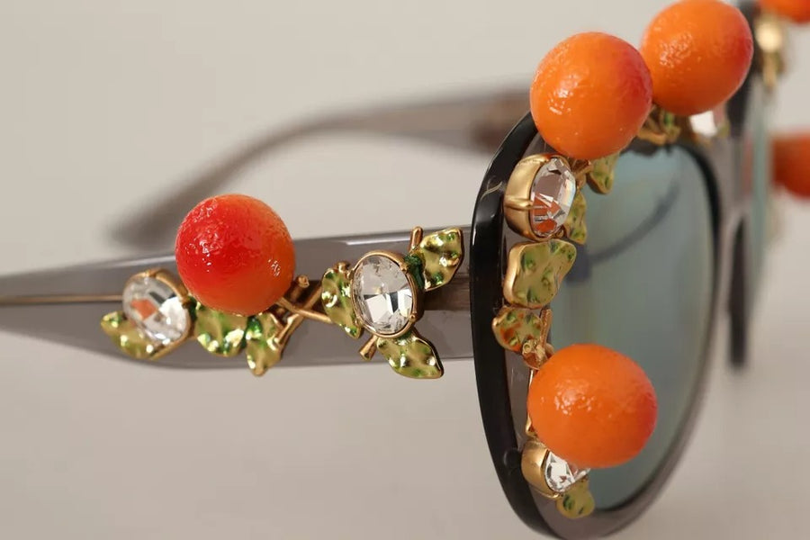 Dolce & Gabbana DG4283B Acetate Crystals Orange Applique Sunglasses