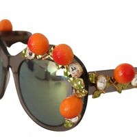 Dolce & Gabbana DG4283B Acetate Crystals Orange Applique Sunglasses