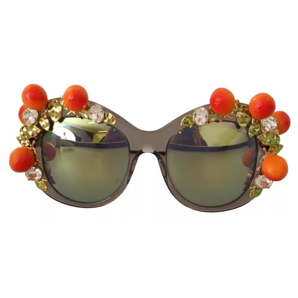 Dolce &amp; Gabbana DG4283B Acetate Crystals Orange Applique Sunglasses