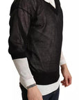 Dolce & Gabbana Black White Shirt One Piece Pullover Sweater