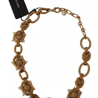 Dolce & Gabbana Gold Chain Lilium Floral Choker Statement Jewelry Necklace