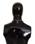 Dolce & Gabbana Gold Tone Floral Crystals Purple Embellished Necklace