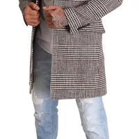 Dolce & Gabbana Gray Check Plaid Long Trench Coat Jacket