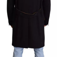 Dolce & Gabbana Blue Trench Coat Long Wool Stretch Jacket