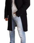 Dolce & Gabbana Blue Trench Coat Long Wool Stretch Jacket
