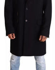 Dolce & Gabbana Blue Trench Coat Long Wool Stretch Jacket
