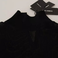 Dolce & Gabbana Black Turtleneck Form Fitting Pullover Sweater