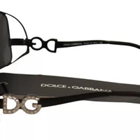 Dolce & Gabbana Black Metal Frame DG Crystal Logo Sunglasses DG2016B