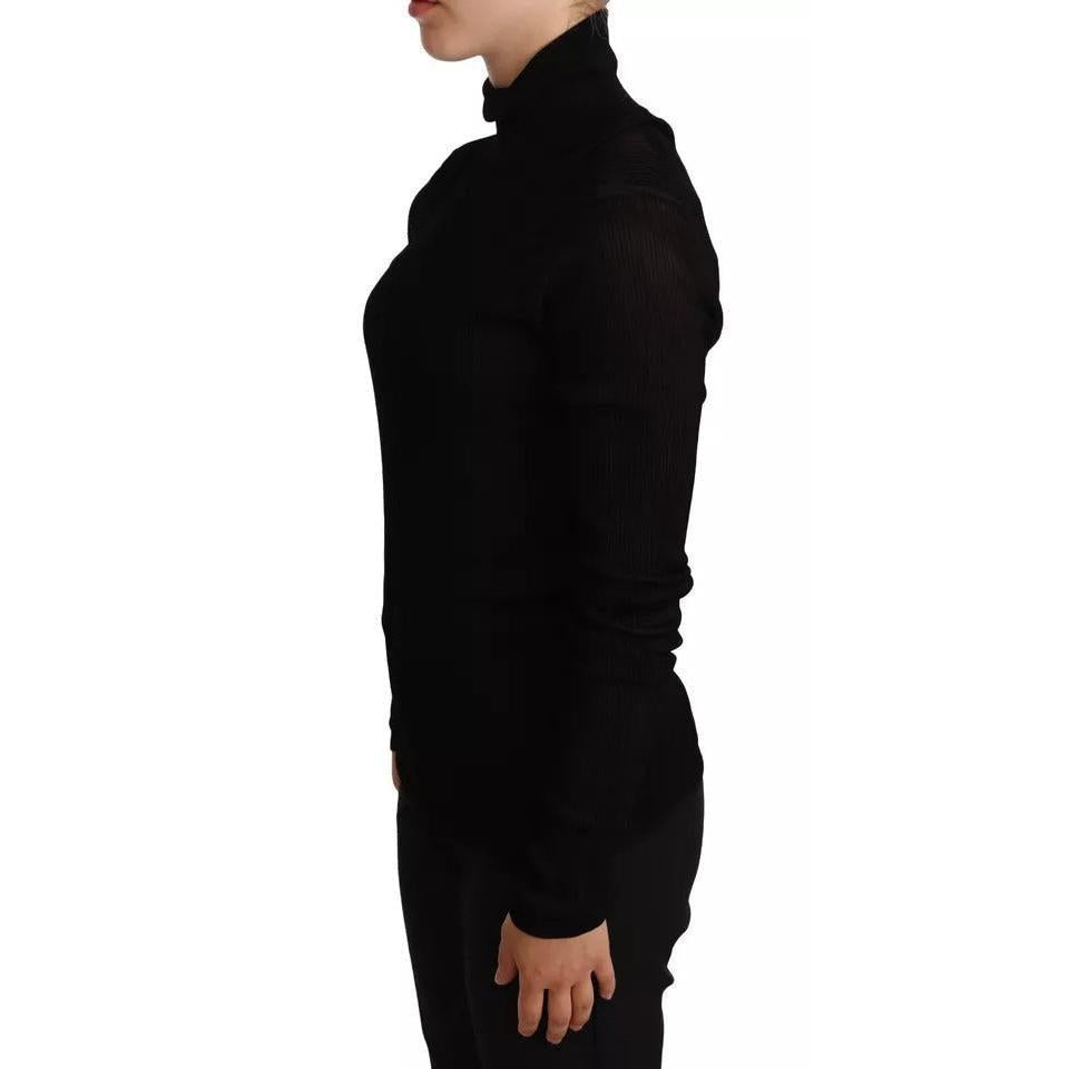Dolce &amp; Gabbana Black Turtleneck Slim Fit Pullover Sweater