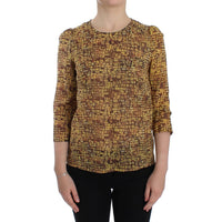 Dolce & Gabbana Sicilian Mosaic Print Silk Blouse